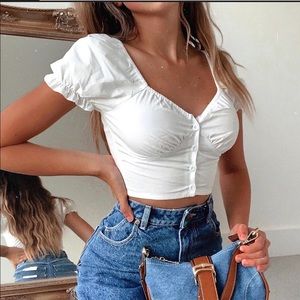 White crop top